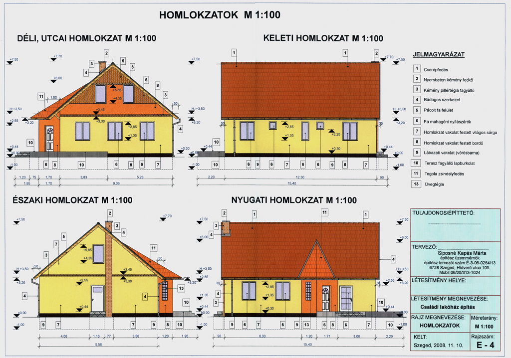 Családi ház tervezés referencia Szegeden - homlokzat